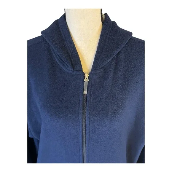 Vintage Winnie The Pooh 1/4 Zip Hoodie Fall Leaves Women's Medium Sz Blue Fleece - Picture 2 of 16